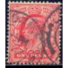 GRB0107U.06-SELO ANIVERSÁRIO DO REINADO DE EDUARDO VII, 1P - GRÃ-BRETANHA - 1902/10 - U