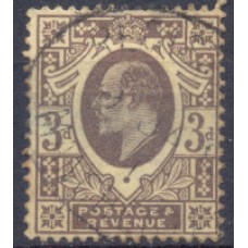 GRB0111U.02-SELO ANIVERSÁRIO DO REINADO DE EDUARDO VII, 3P - GRÃ-BRETANHA - 1902/10 - U