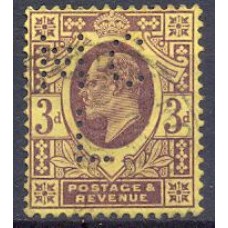 GRB0111UP.02-SELO ANIVERSÁRIO DO REINADO DE EDUARDO VII, 3P - GRÃ-BRETANHA - 1902/10 - U - COM PERFIN