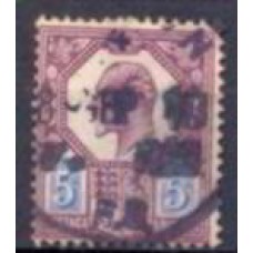GRB0113U.03-SELO ANIVERSÁRIO DO REINADO DE EDUARDO VII, 5P - GRÃ-BRETANHA - 1902/10 - U