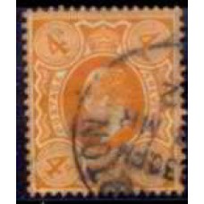 GRB0122U.09-SELO EDUARDO VII, 4P - GRÃ-BRETANHA - 1909/10 - U
