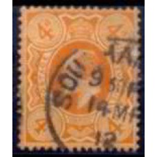 GRB0122U.10-SELO EDUARDO VII, 4P - GRÃ-BRETANHA - 1909/10 - U