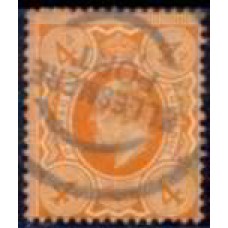 GRB0122U.11-SELO EDUARDO VII, 4P - GRÃ-BRETANHA - 1909/10 - U