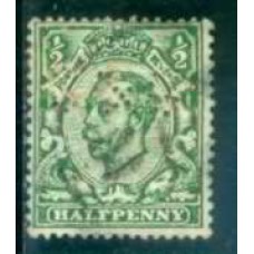 GRB0129UP.02-SELO GEORGE V, 1/2P - GRÃ-BRETANHA - 1911 - U - COM PERFIN