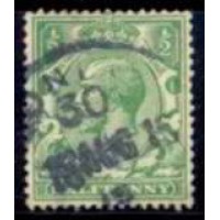 GRB0139U.10-SELO GEORGE V, 1/2P FILIGRANA E - GRÃ-BRETANHA - 1912/22 - U