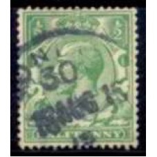 GRB0139U.10-SELO GEORGE V, 1/2P FILIGRANA E - GRÃ-BRETANHA - 1912/22 - U