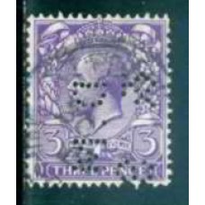 GRB0144UP.08-SELO GEORGE V, 3P FILIGRANA E - GRÃ-BRETANHA - 1912/22 - U - COM PERFIN