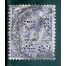GRB0144UP.10-SELO GEORGE V, 3P FILIGRANA E - GRÃ-BRETANHA - 1912/22 - U - COM PERFIN