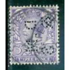GRB0144UP.13-SELO GEORGE V, 3P FILIGRANA E - GRÃ-BRETANHA - 1912/22 - U - COM PERFIN