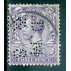 GRB0144UP.14-SELO GEORGE V, 3P FILIGRANA E - GRÃ-BRETANHA - 1912/22 - U - COM PERFIN