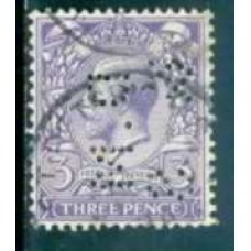 GRB0144UP.15-SELO GEORGE V, 3P FILIGRANA E - GRÃ-BRETANHA - 1912/22 - U - COM PERFIN