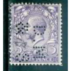GRB0144UP.16-SELO GEORGE V, 3P FILIGRANA E - GRÃ-BRETANHA - 1912/22 - U - COM PERFIN