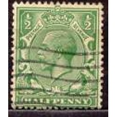 GRB0159U-SELO GEORGE V, 1/2P FILIGRANA 'H' - GRÃ-BRETANHA - 1924 - U