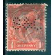 GRB0160UP.02-SELO GEORGE V, 1P COM PERFIN FILIGRANA 'H' - GRÃ-BRETANHA - 1924 - U