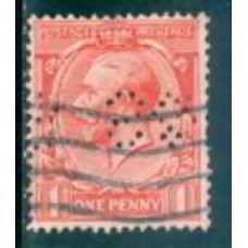 GRB0160UP.05-SELO GEORGE V, 1P COM PERFIN FILIGRANA 'H' - GRÃ-BRETANHA - 1924 - U