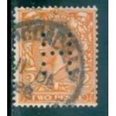 GRB0162UP.02-SELO GEORGE V, 2P COM PERFIN FILIGRANA 'H' - GRÃ-BRETANHA - 1924 - U
