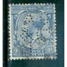 GRB0163UP.04-SELO GEORGE V, 2 1/2P COM PERFIN FILIGRANA 'H' - GRÃ-BRETANHA - 1924 - U