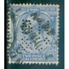 GRB0163UP.06-SELO GEORGE V, 2 1/2P COM PERFIN FILIGRANA 'H' - GRÃ-BRETANHA - 1924 - U