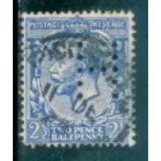 GRB0163UP.08-SELO GEORGE V, 2 1/2P COM PERFIN FILIGRANA 'H' - GRÃ-BRETANHA - 1924 - U
