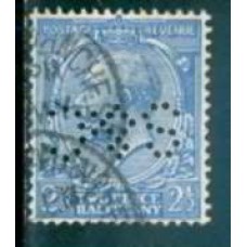 GRB0163UP.14-SELO GEORGE V, 2 1/2P COM PERFIN FILIGRANA 'H' - GRÃ-BRETANHA - 1924 - U