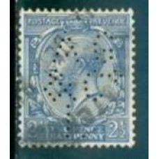 GRB0163UP.18-SELO GEORGE V, 2 1/2P COM PERFIN FILIGRANA 'H' - GRÃ-BRETANHA - 1924 - U