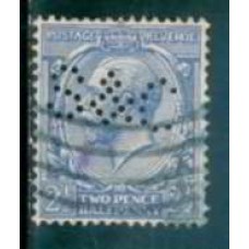 GRB0163UP.19-SELO GEORGE V, 2 1/2P COM PERFIN FILIGRANA 'H' - GRÃ-BRETANHA - 1924 - U