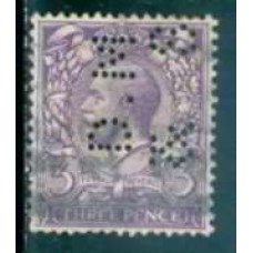 GRB0164UP.01-SELO GEORGE V, 3P COM PERFIN FILIGRANA 'H' - GRÃ-BRETANHA - 1924 - U