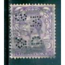 GRB0164UP.02-SELO GEORGE V, 3P COM PERFIN FILIGRANA 'H' - GRÃ-BRETANHA - 1924 - U