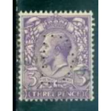 GRB0164UP.04-SELO GEORGE V, 3P COM PERFIN FILIGRANA 'H' - GRÃ-BRETANHA - 1924 - U