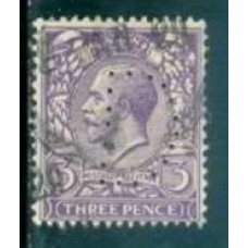 GRB0164UP.05-SELO GEORGE V, 3P COM PERFIN FILIGRANA 'H' - GRÃ-BRETANHA - 1924 - U