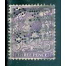GRB0164UP.06-SELO GEORGE V, 3P COM PERFIN FILIGRANA 'H' - GRÃ-BRETANHA - 1924 - U