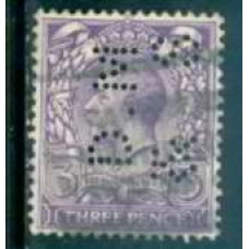 GRB0164UP.07-SELO GEORGE V, 3P COM PERFIN FILIGRANA 'H' - GRÃ-BRETANHA - 1924 - U