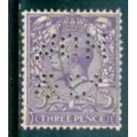 GRB0164UP.08-SELO GEORGE V, 3P COM PERFIN FILIGRANA 'H' - GRÃ-BRETANHA - 1924 - U