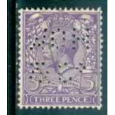GRB0164UP.08-SELO GEORGE V, 3P COM PERFIN FILIGRANA 'H' - GRÃ-BRETANHA - 1924 - U GRB0164UP.08-SELO GEORGE V, 3P COM PERFIN FILIGRANA 'H' - GRÃ-BRETANHA - 1924 - U