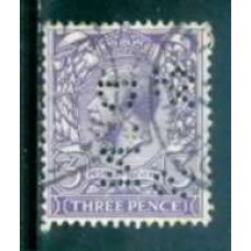 GRB0164UP.09-SELO GEORGE V, 3P COM PERFIN FILIGRANA 'H' - GRÃ-BRETANHA - 1924 - U
