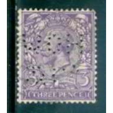 GRB0164UP.10-SELO GEORGE V, 3P COM PERFIN FILIGRANA 'H' - GRÃ-BRETANHA - 1924 - U