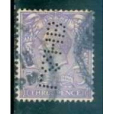 GRB0164UP.11-SELO GEORGE V, 3P COM PERFIN FILIGRANA 'H' - GRÃ-BRETANHA - 1924 - U