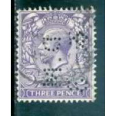 GRB0164UP.12-SELO GEORGE V, 3P COM PERFIN FILIGRANA 'H' - GRÃ-BRETANHA - 1924 - U