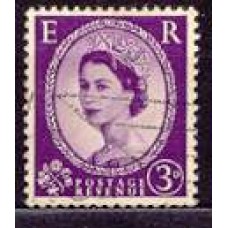 GRB0331U-SELO ELIZABETH II FILIGRANA 'O', 3P - GRÃ-BRETANHA - 1958/65 - U