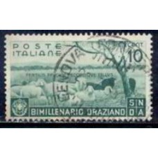 ITA0378UA-SELO BIMILÊNIO DE HORÁCIO, 10C - ITÁLIA - 1936 - U