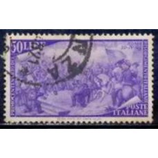 ITA0528U-SELO CENTENÁRIO DO RESSURGIMENTO, 50L - ITÁLIA - 1948 - U