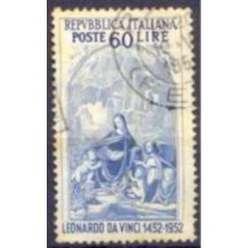 ITA0625U-SELO 5º CENTENÁRIO DO NASCIMENTO DE LEONARDO DA VINCI, 60L - ITÁLIA - 1952 - U