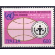 ITA1670M-SELO 7º CONGRESSO MUNDIAL SOBRE A PREVENÇÃO À CRIMINALIDADE - ITÁLIA - 1985 - MINT