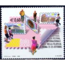 ITA3044MA-SELO FESTIVAL INTERNACIONAL DE FILATELIA ITÁLIA 2009, 0,60E - ITÁLIA - 2009 - MINT