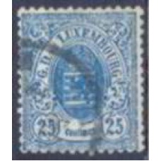 LUX0032U.01-SELO ARMAS, 25C - LUXEMBURGO - 1874/80 - U