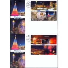 MDEF0369-SÉRIE 2 FDCS BLOCOS NATAL E PASSAGEM DE ANO - MADEIRA - 2016