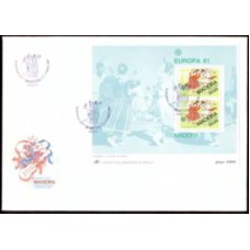MDEFB002-FDC BLOCO SÉRIE EUROPA - FOLCLORE - MADEIRA - 1981