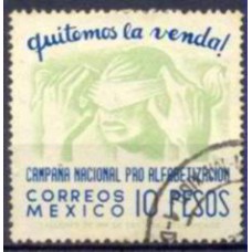 MEX0601U-SELO CAMPANHA NACIONAL DA ALFABETIZAÇÃO, 10P - MÉXICO - 1945 - U