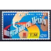 MEX1841M-SELO SEMANA NACIONAL SOBRE MIGRAÇÃO - MÉXICO - 1998 - MINT