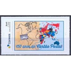 PB0128M-SELO PERSONALIZADO 150 ANOS DO CARTÃO POSTAL, AUTOADESIVO - 2019 - MINT